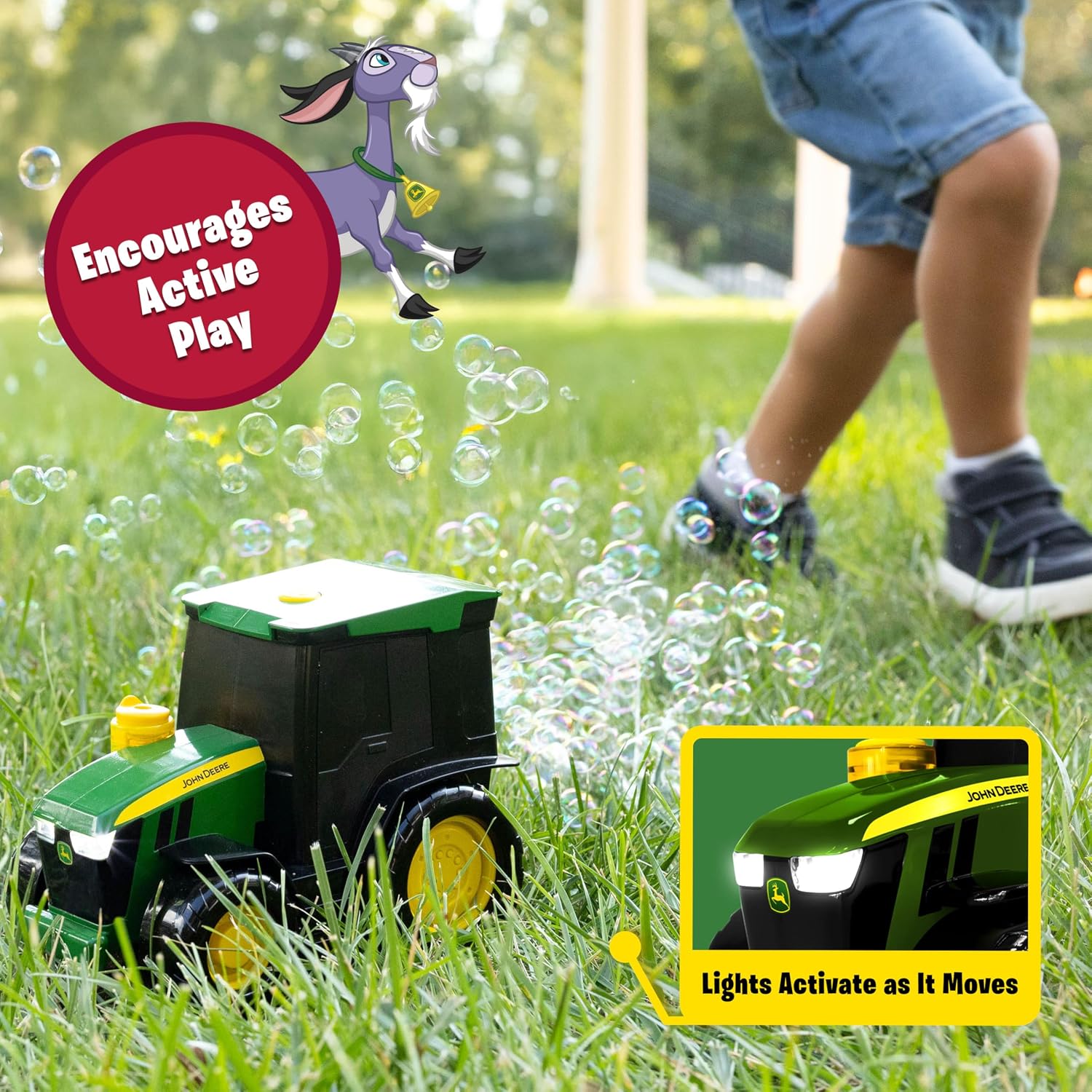 John Deere Bubble & Go Tractor