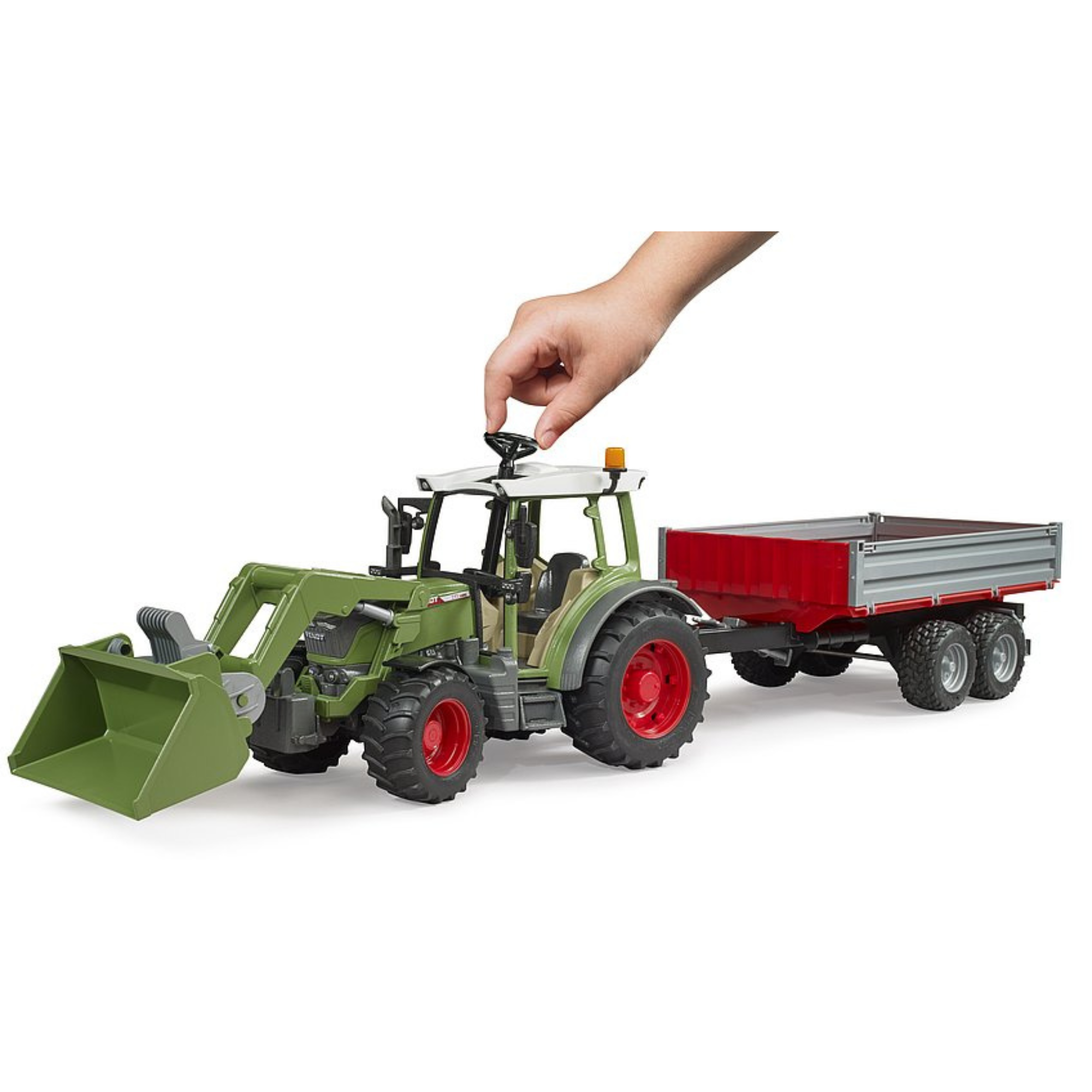 Bruder Toys Fendt Vario W/Front Loader & Tipping Trailer 02182