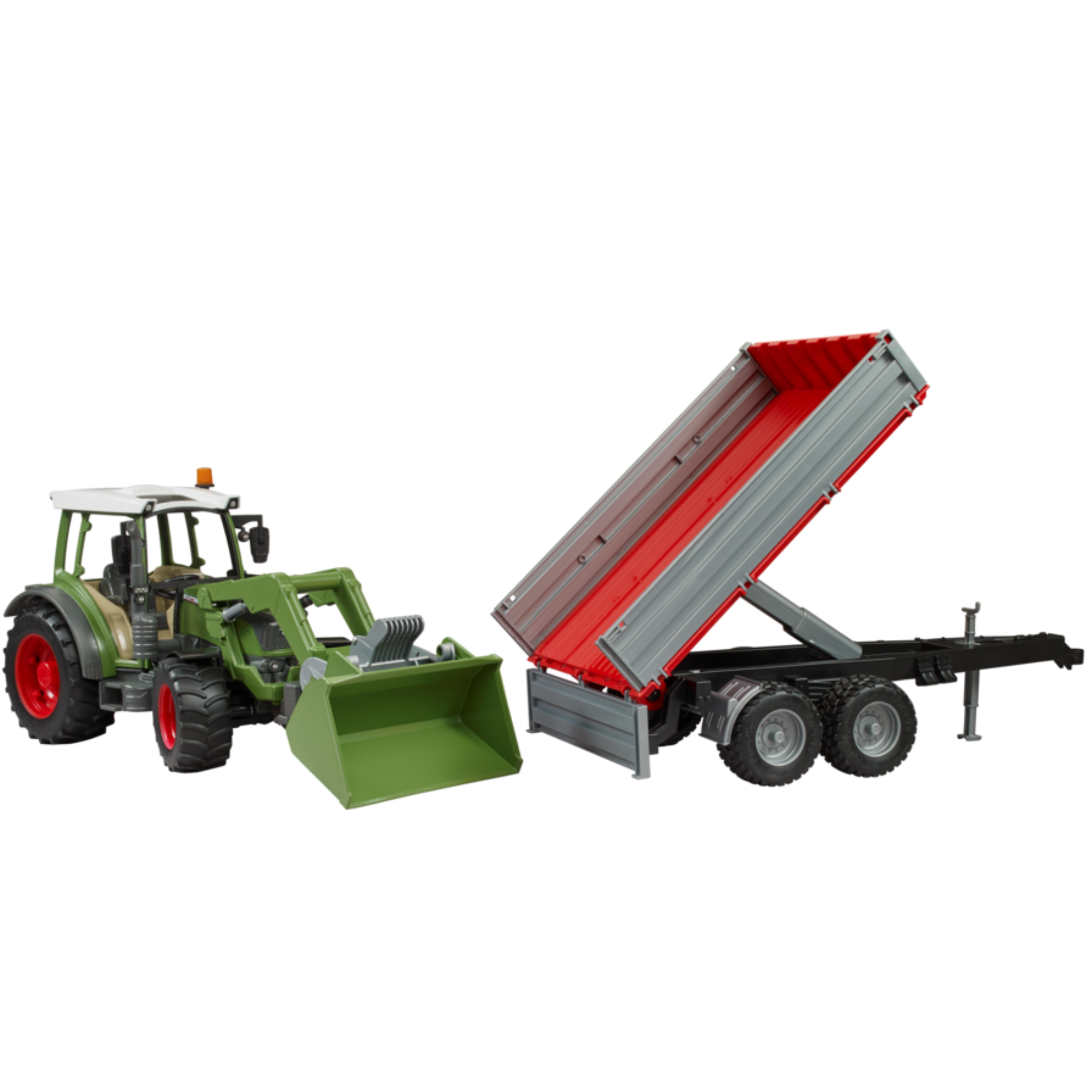 Bruder Toys Fendt Vario W/Front Loader & Tipping Trailer 02182