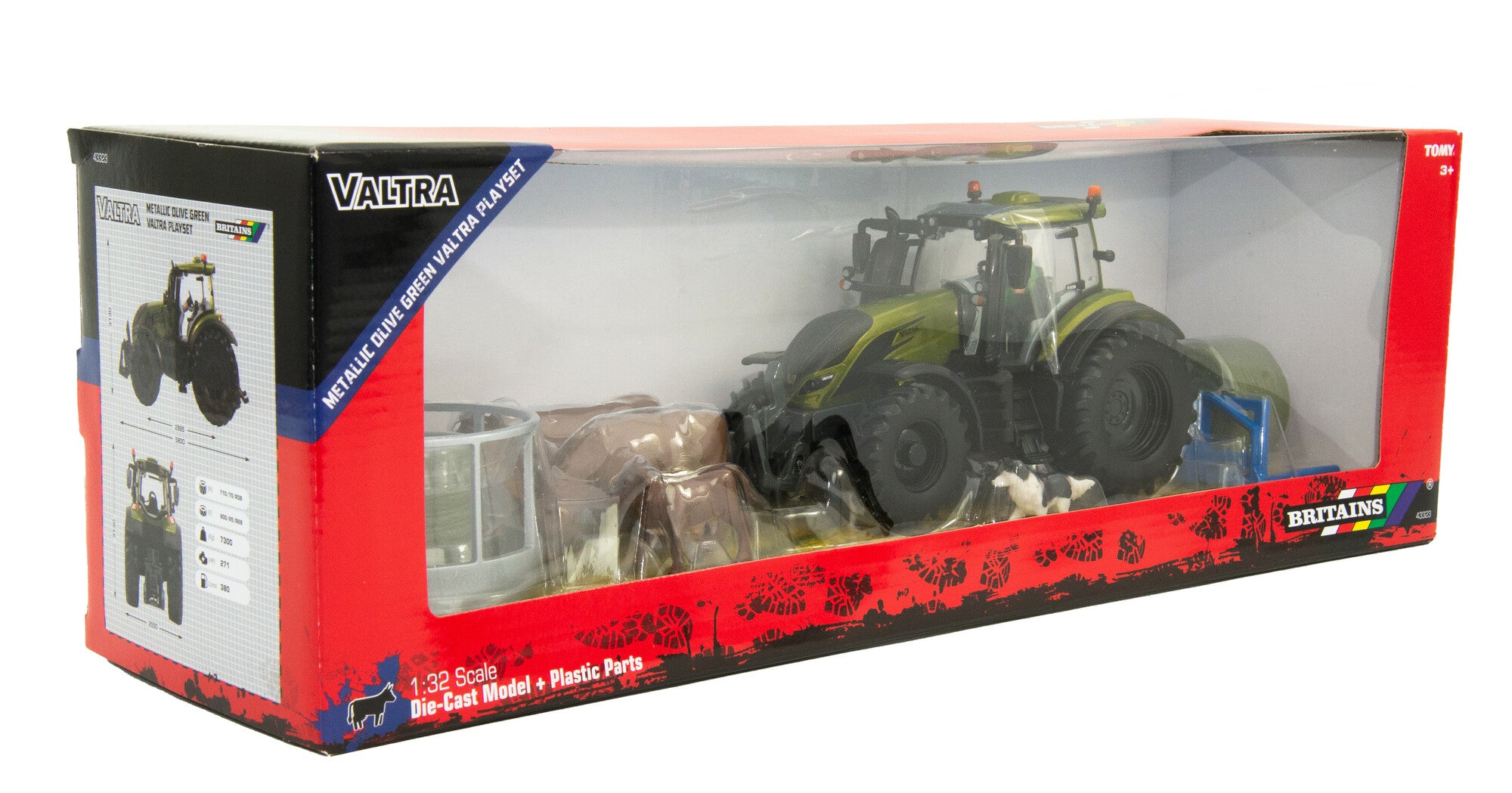 Britains Metallic Olive Green Valtra Playset 43323