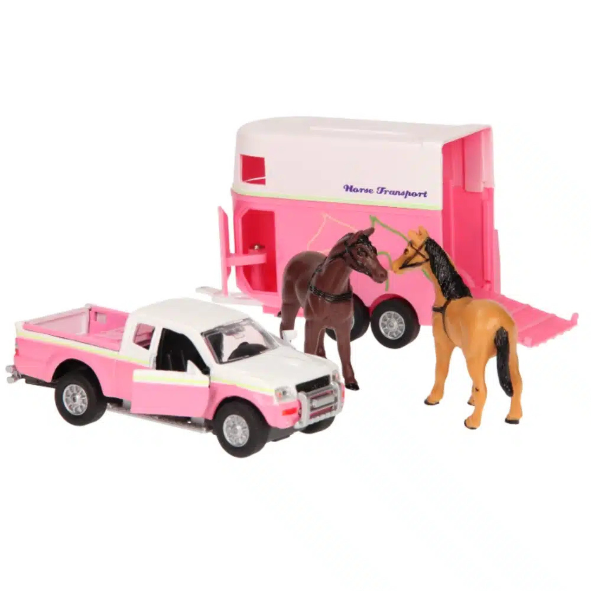Kids Globe Toy 4 x4 Mitsubishi L200 with Horse Trailer