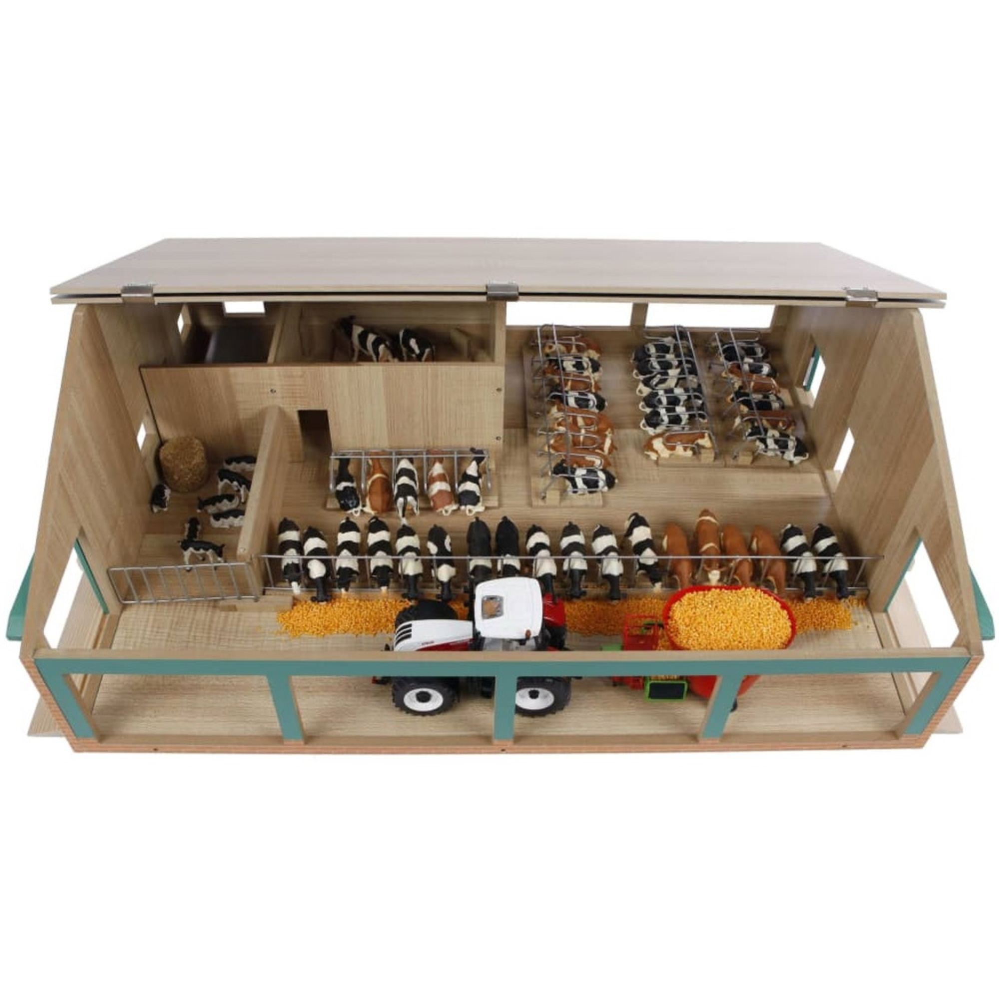 Kid's Globe Kids Globe Cattle Shed with Milking Parlour – 1:32 Wooden Farm Toy Barn