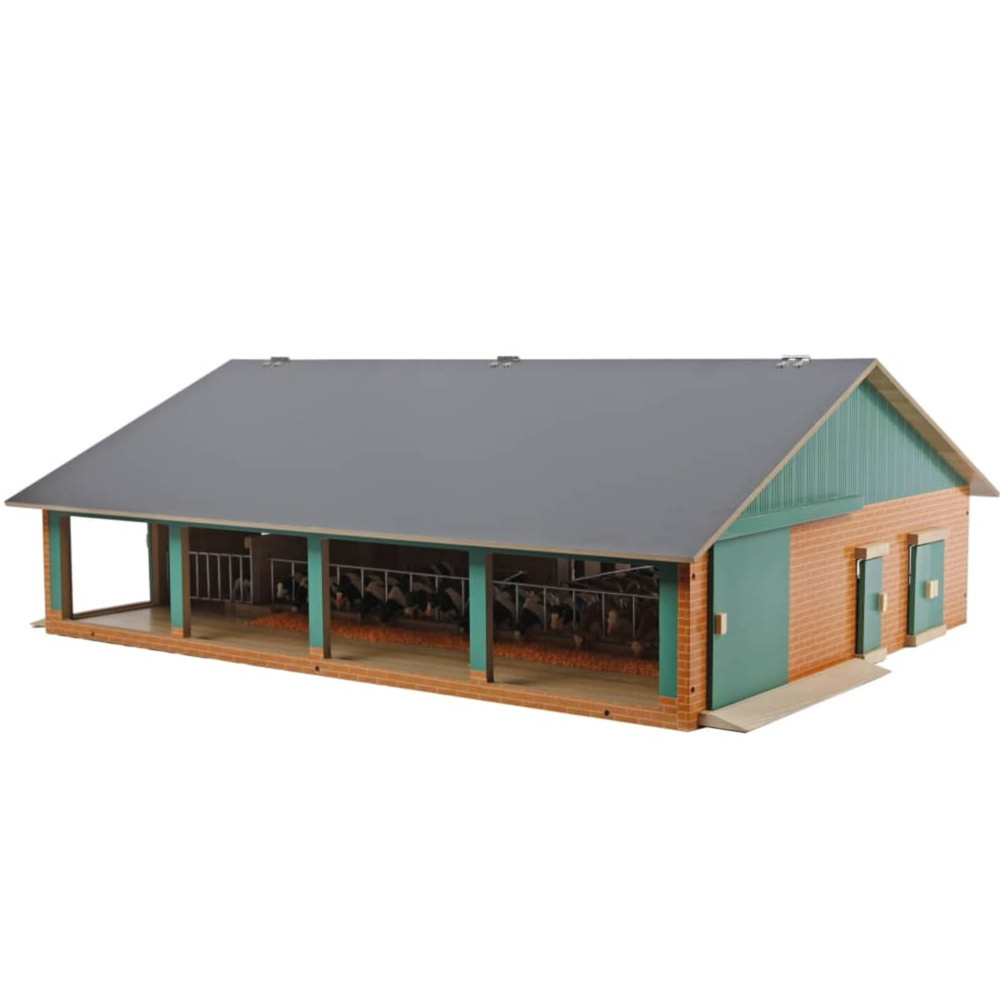 Kid's Globe Kids Globe Cattle Shed with Milking Parlour – 1:32 Wooden Farm Toy Barn