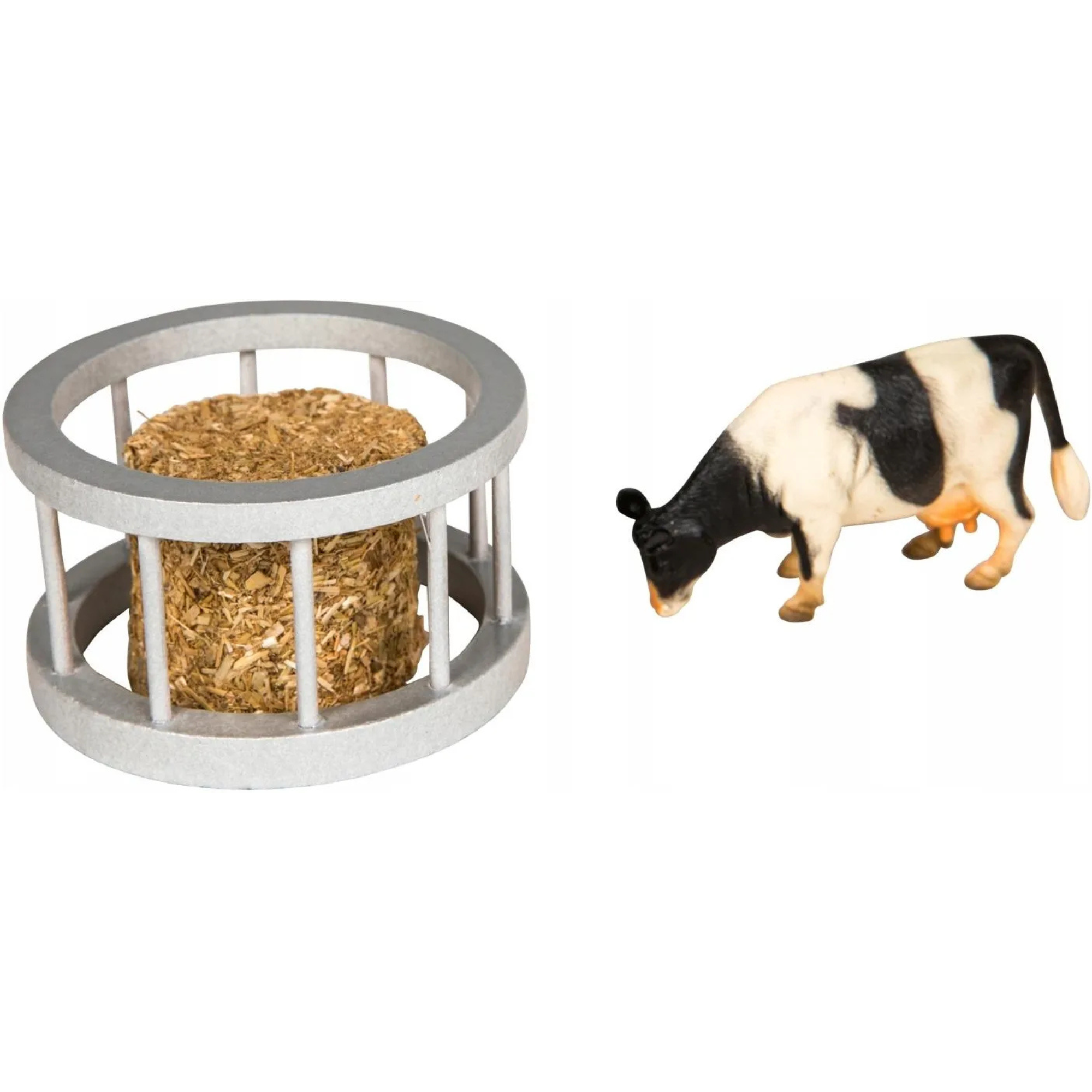 Feeder Ring with Round Bale & Cow