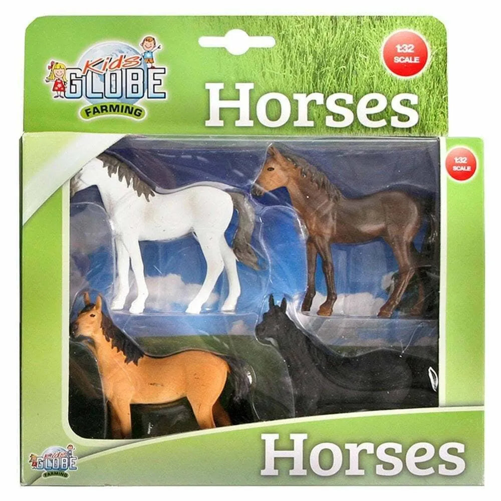 Kids Globe Farming Pack of 4 Horses