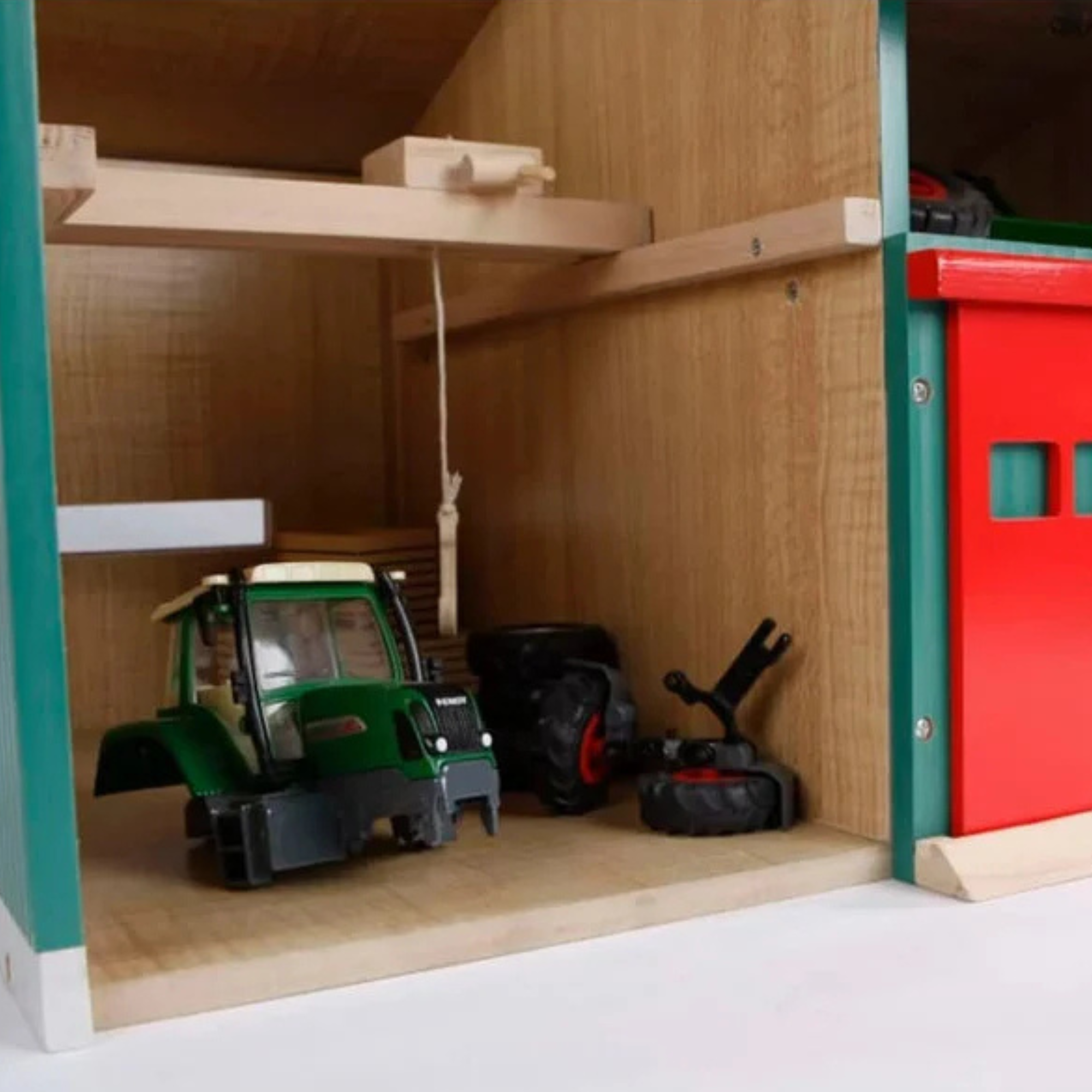 Kids Globe Toy Workshop with Storage & Red Doors