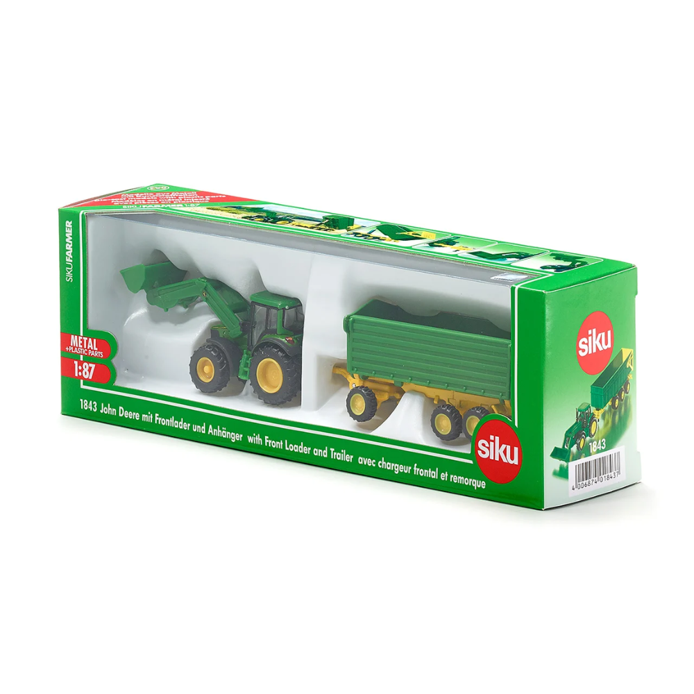Mini John Deere Tractor with Frontloader & Trailer