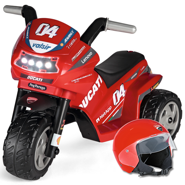 Peg Perego Ducati Mini Motorbike and Helmet