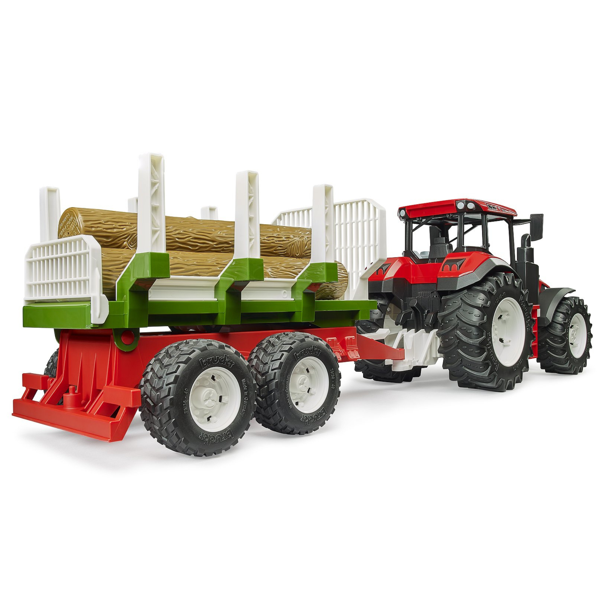 Bruder Roadmax Tractor with Forwarding Trailer and 3 tree trunks 03453