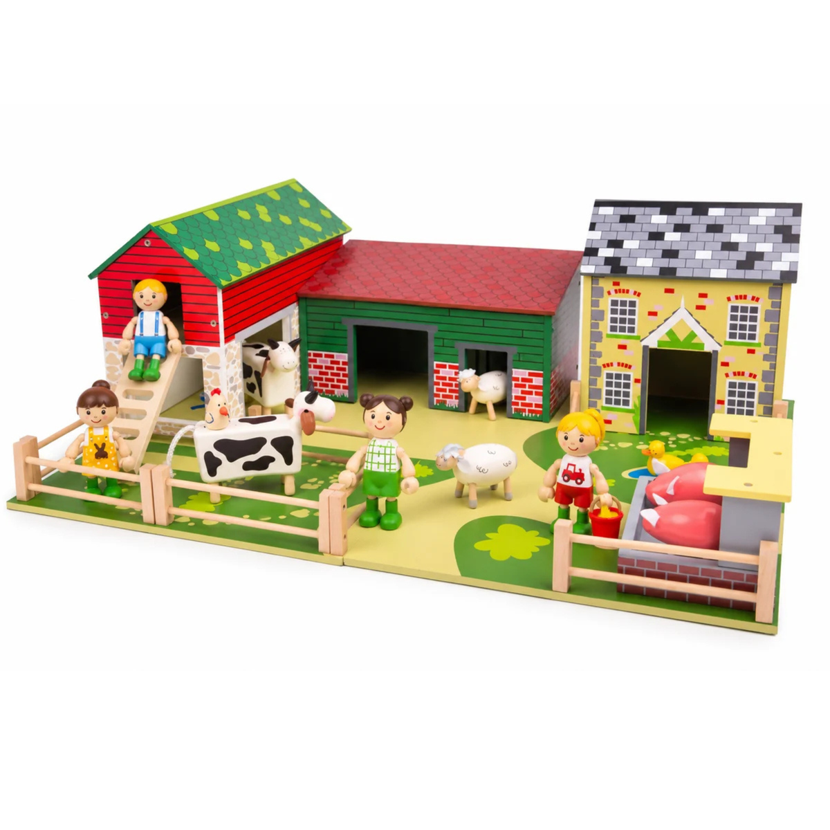 Tidlo Wooden Oldfield Farm with Animals & People