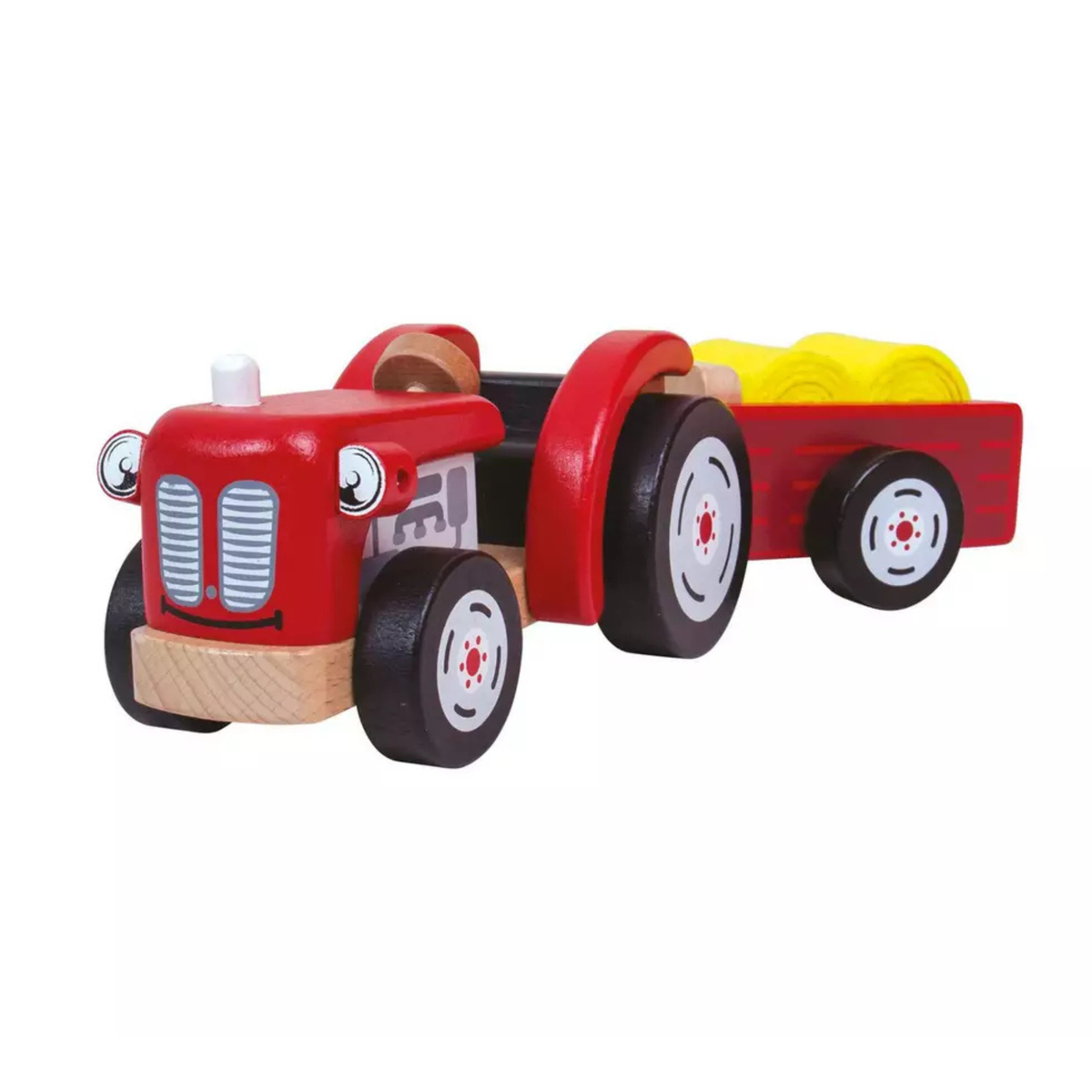Tidlo Wooden Tractor and Trailer with Hay