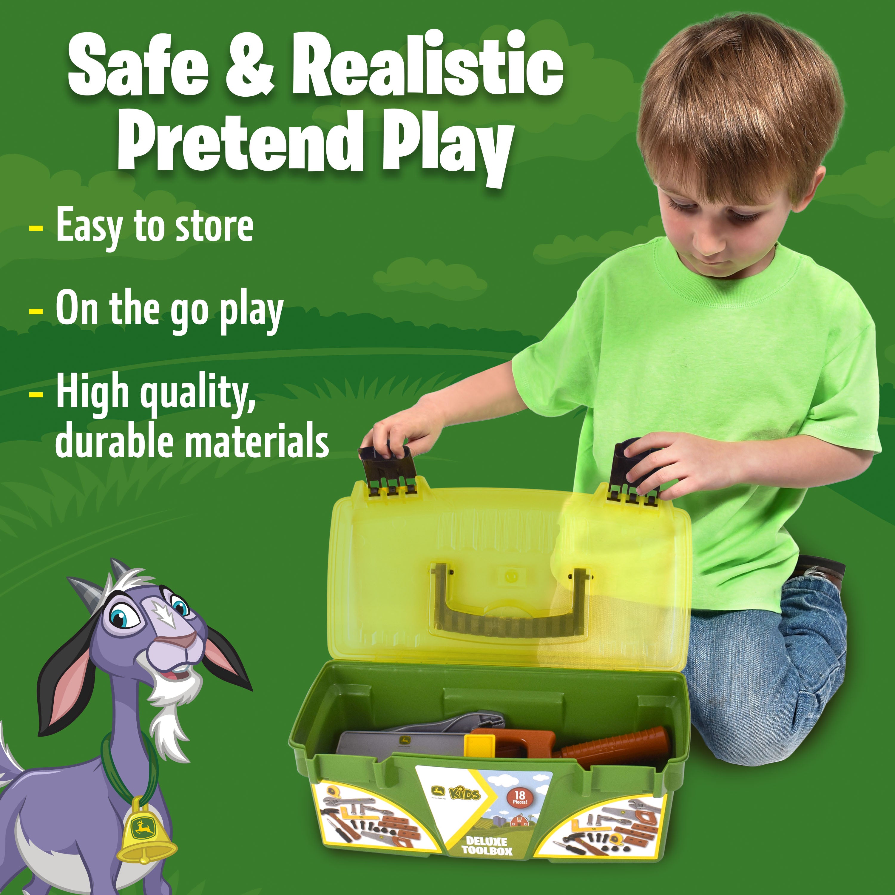 John Deere 18 Piece Deluxe Tool Box