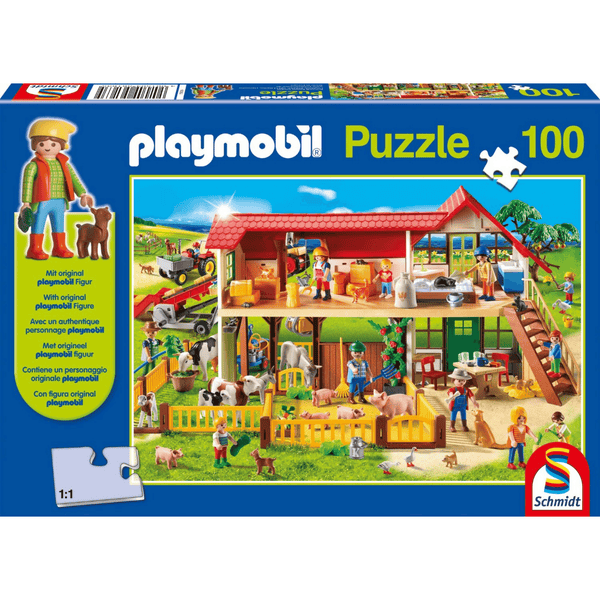 100 piece Farm Puzzle with Playmobil Figure