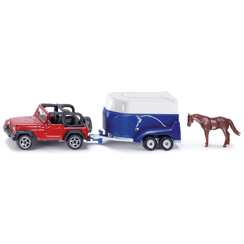Siku Mini Jeep with Horse Trailer & Horse 1651