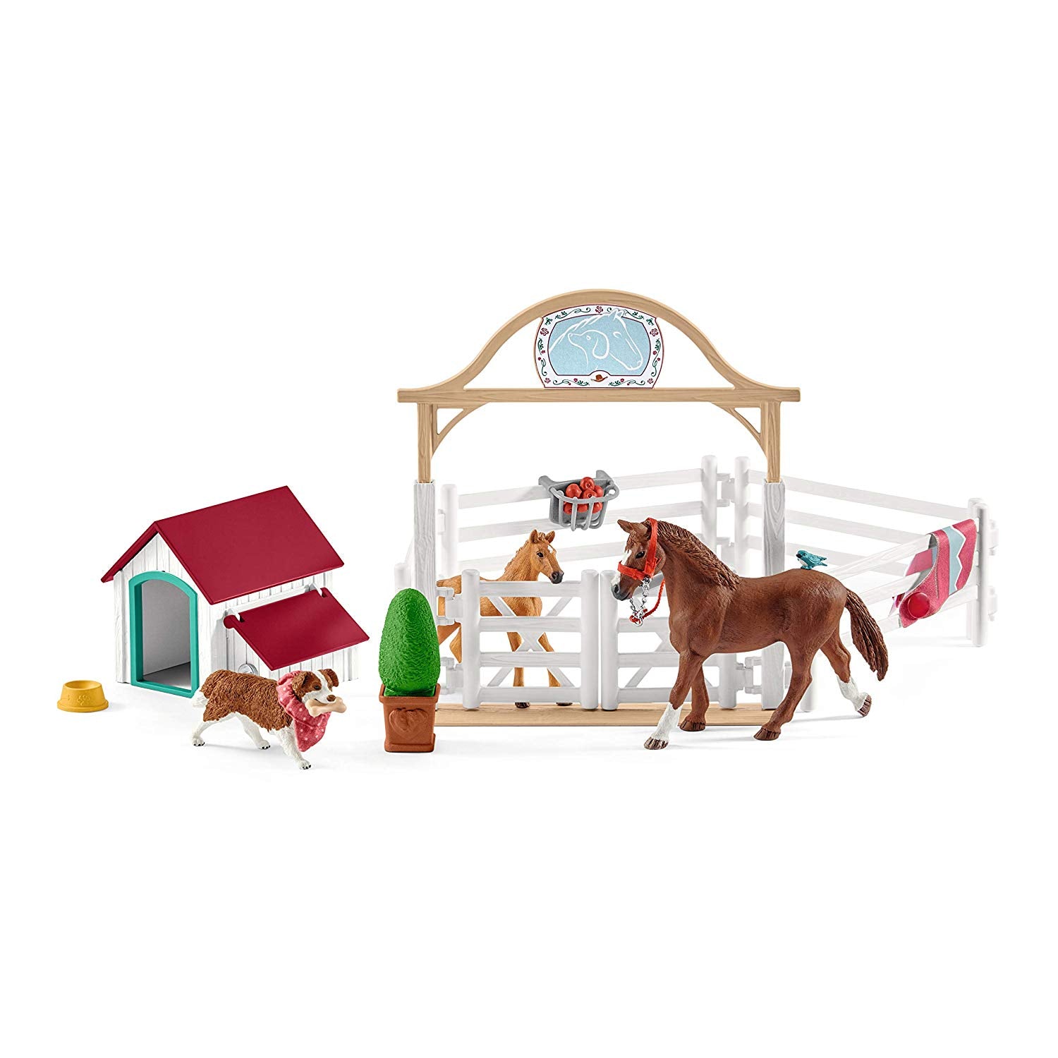 Schleich Hannah's Guest Horses with Ruby the Dog Playset 42458 - Main Image