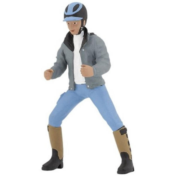 Papo 52008 Young Horse Rider with Blue Jodhpurs