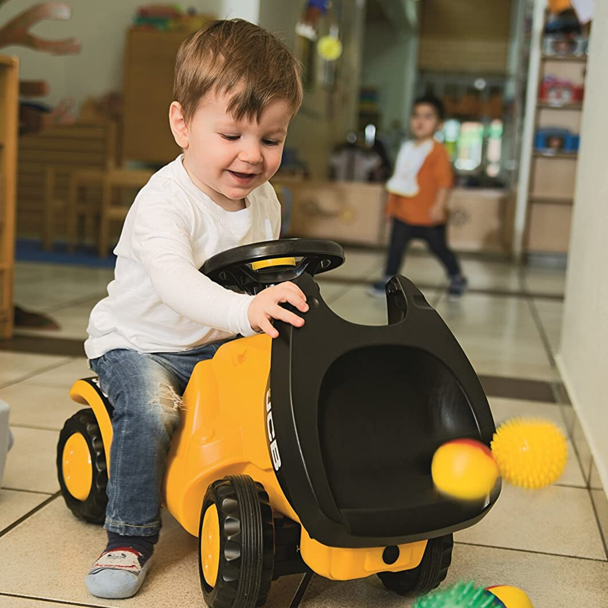 Coche De Pedales JCB Dumper Para Niños – Volquete Con Cubo Basculante, De 2.5 A 5 Años, Cadena Ajustable