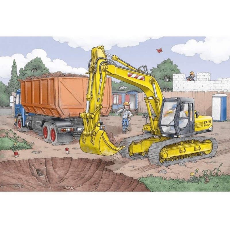 Schmidt 56350 Digger Puzzle & Play (40pc) inc. SIKU model Jigsaw Puzzle, Colourful