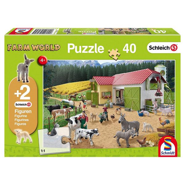 Schmidt A Day At The Farm Puzzle with Schleich Figures