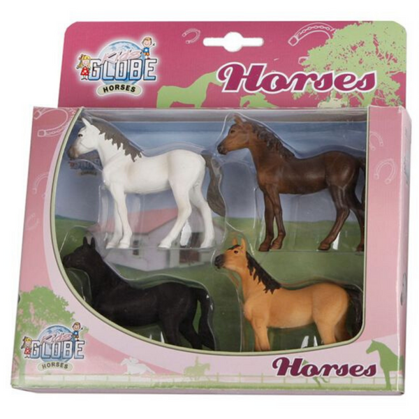 Set of 4 Horses 1:32 Scale Kids Globe 640085