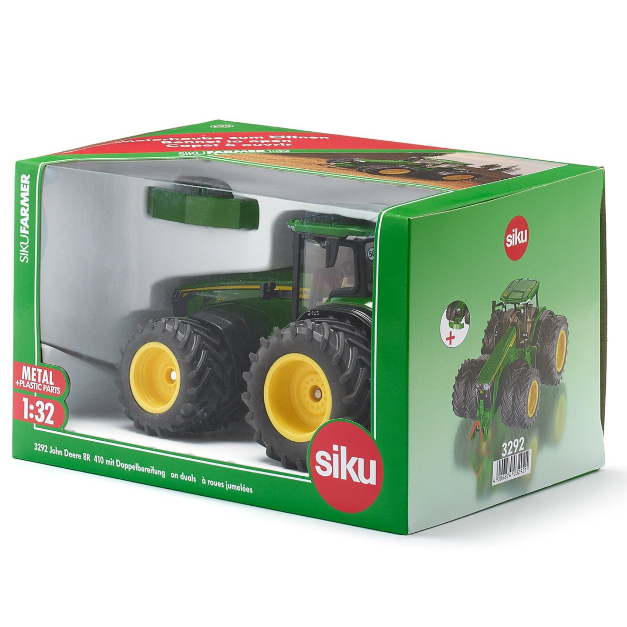 Siku John Deere 8R 410 Tractor with Double Tyres 3292