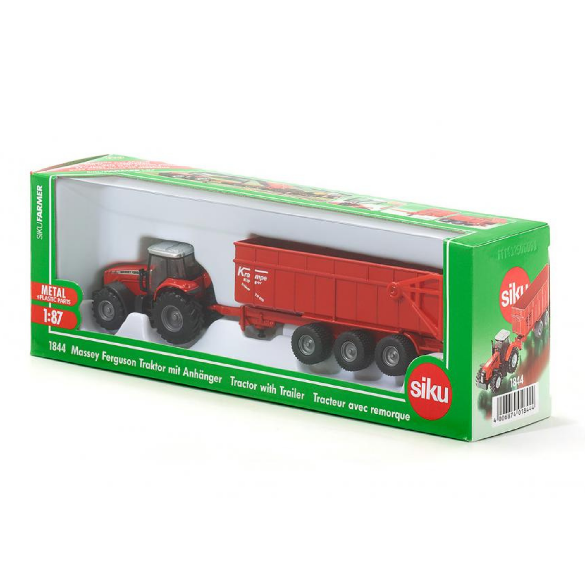 Siku Mini Massey Ferguson tractor with trailer 1844