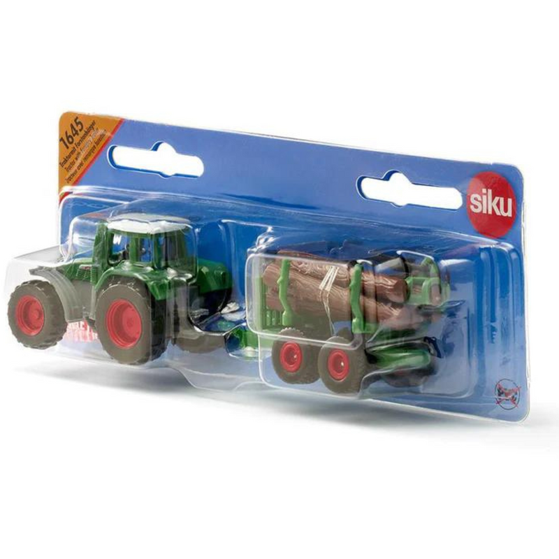 Siku Mini Toy Tractor with Forestry Trailer