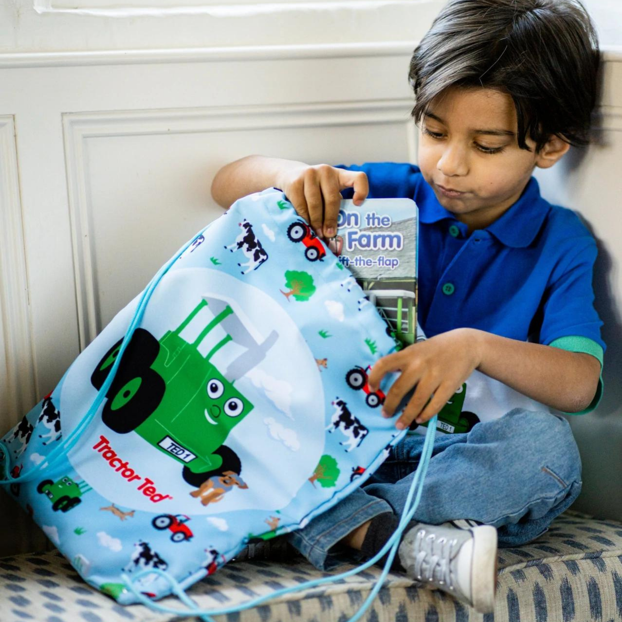 Tractor Ted Drawstring Bag