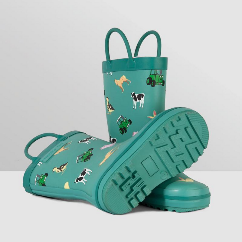 Tractor Ted CHILDREN'S WELLY BOOTS, BABY ANIMALS, GREEN