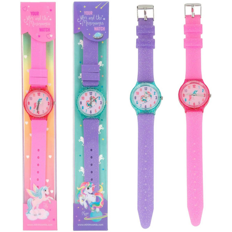  Depesche 6945 Girls Wrist Watch with Glitter Silicone Strap in Ylvi and The Minimoomis Design