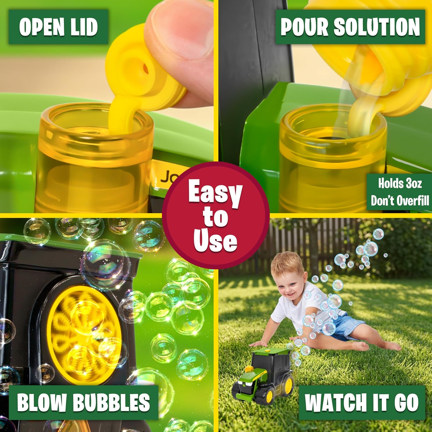 John Deere Bubble & Go Tractor