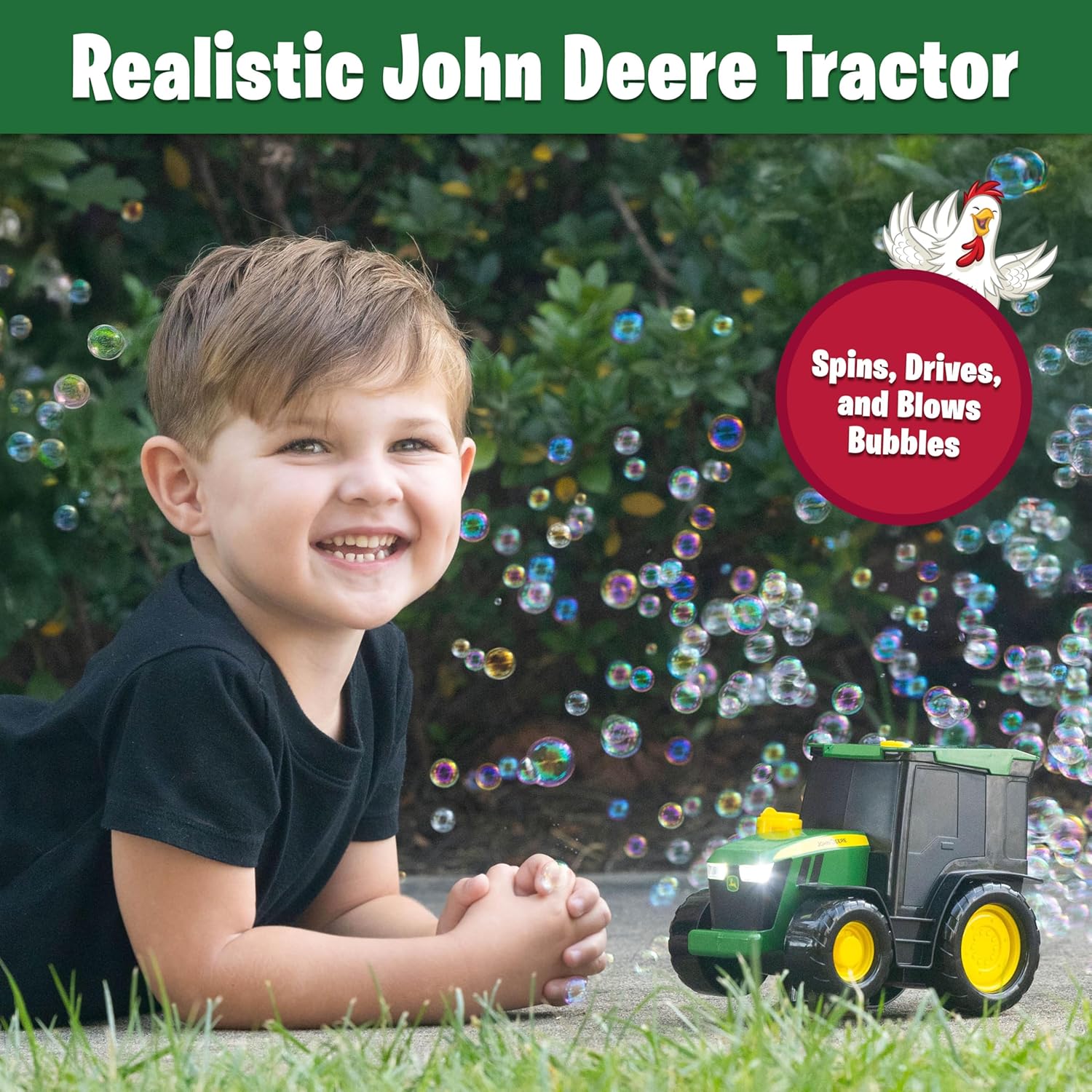 John Deere Bubble & Go Tractor