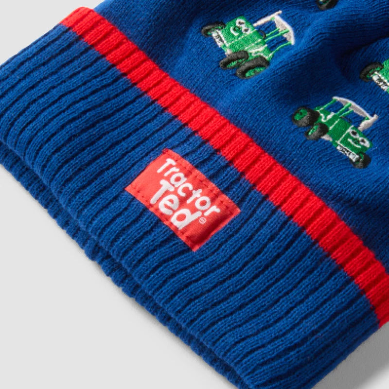 boy wearing the Tractor Ted Beanie 
