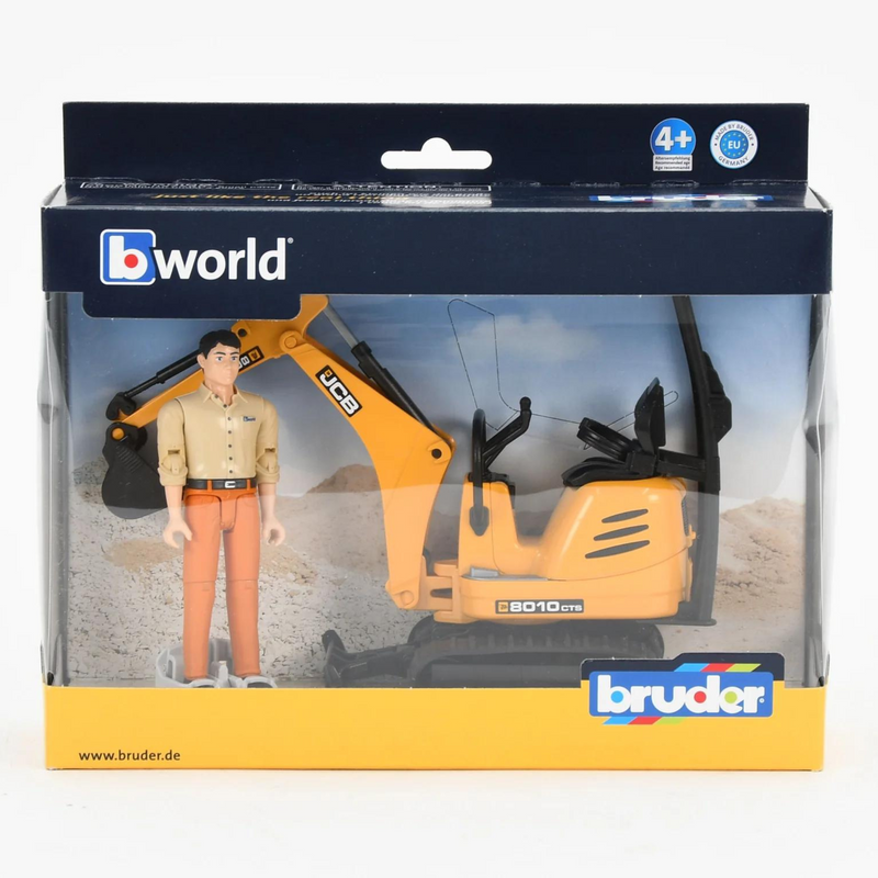 Bruder toy 62002 JCB Micro Excavator & Construction Worker