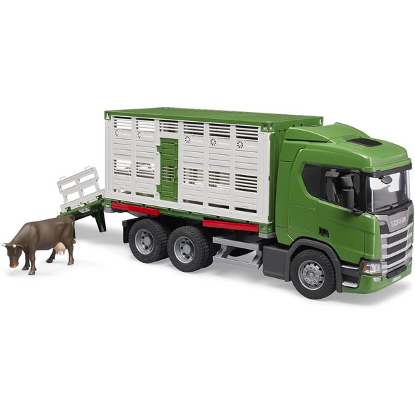 Bruder Toys Scania Super 560R Cattle Transporter with Cow