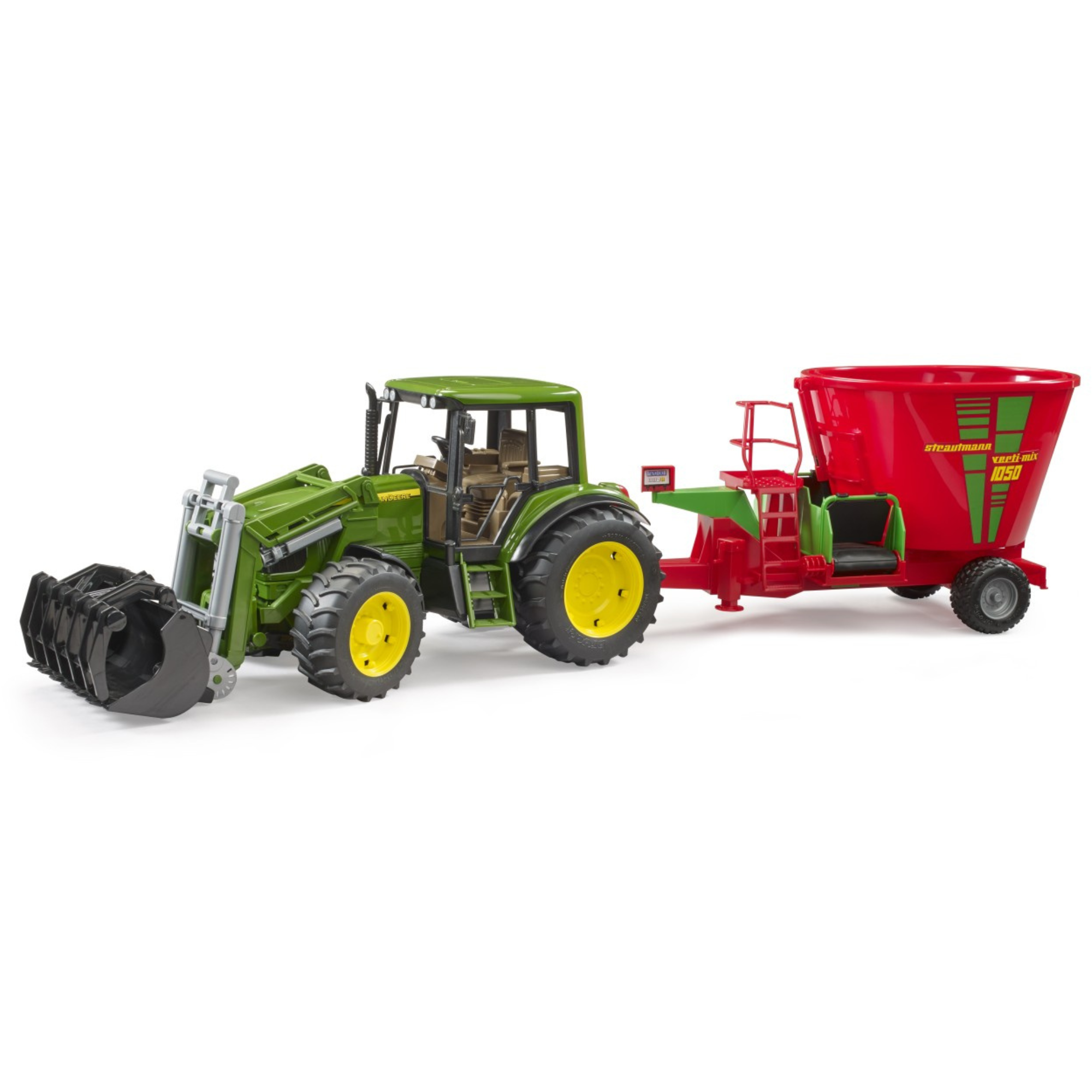Bruder Toys Strautmann Verti-Mix 1050 Fodder mixer with John Deere Tractor