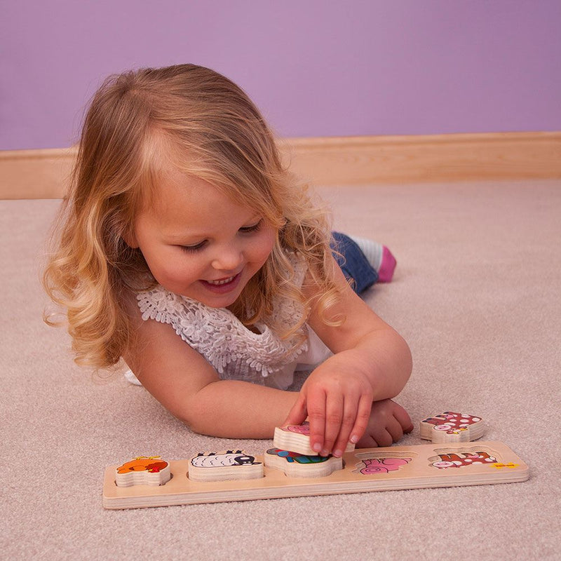 Bigjigs Chunky Lift & Match Farm Puzzle