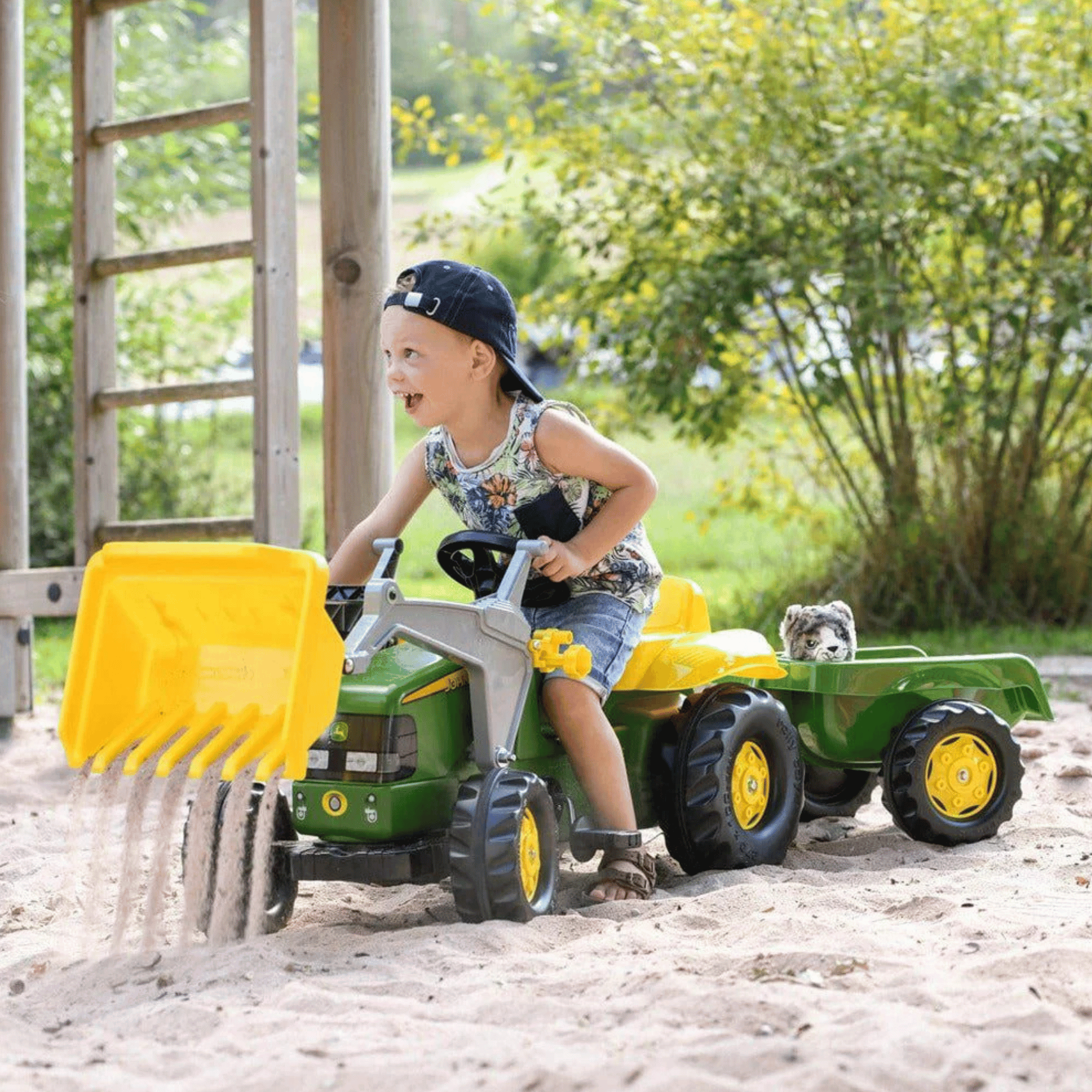John Deere Rolly Kid Tractor & Trailer with Frontloader