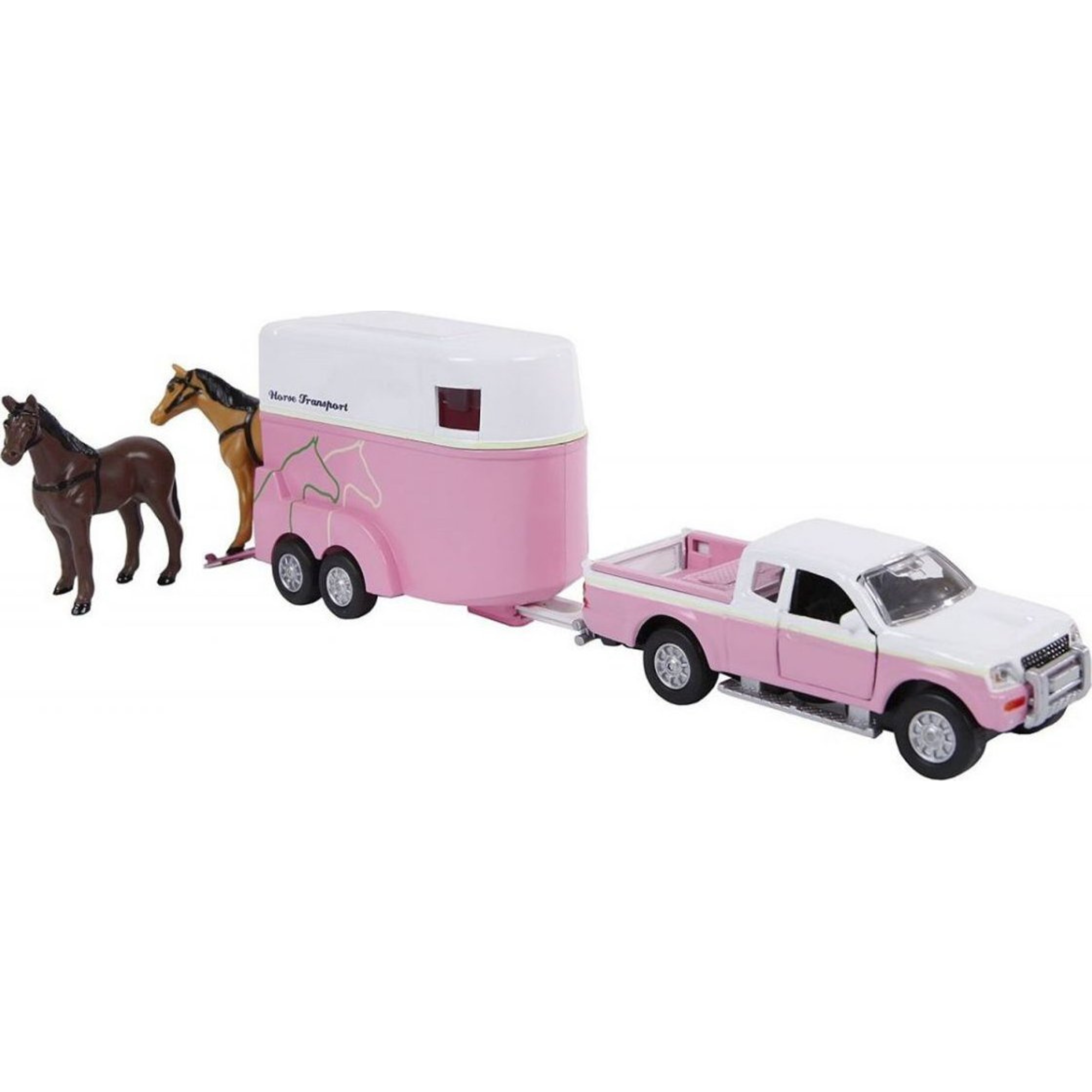 Kids Globe Toy 4x4 Mitsubishi L200 with Horse Trailer