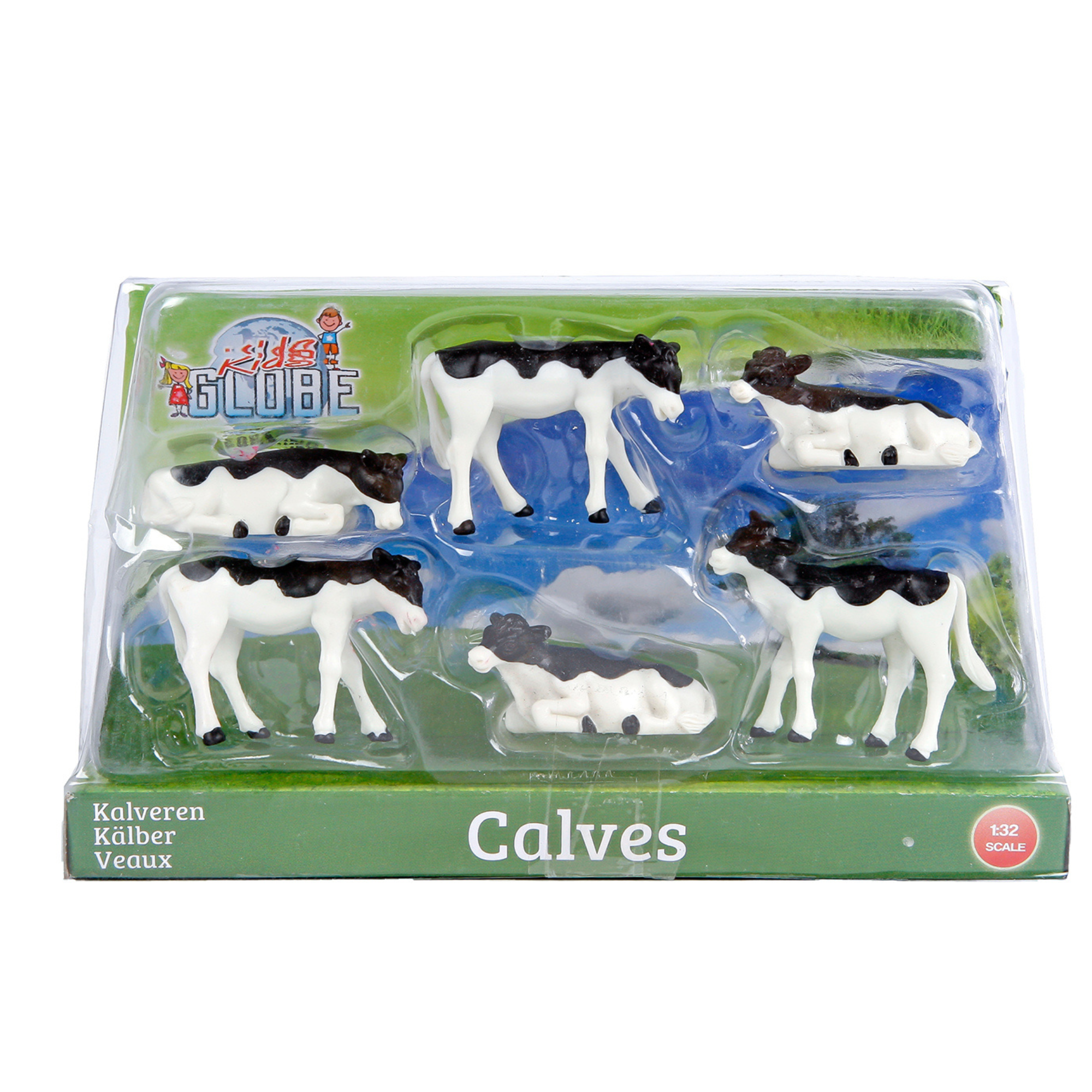 6 Black & White Standing & Lying Calves