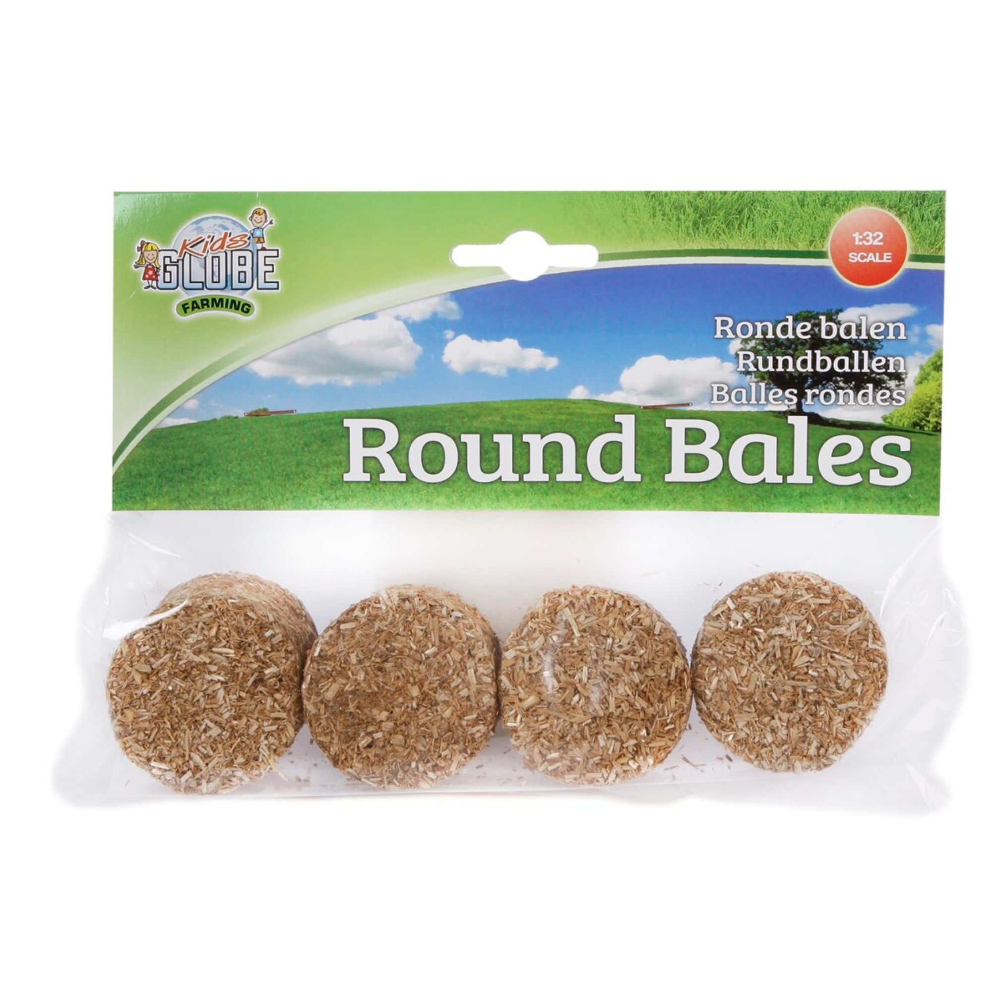 Set of 4 Round Toy Straw Bales