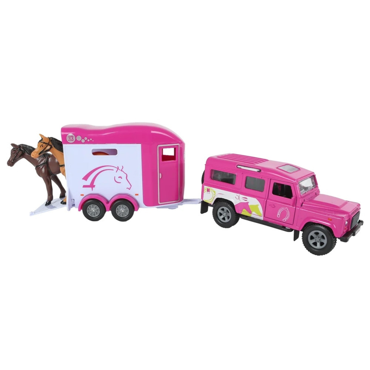 Pink Land Rover with Pink Horse Box