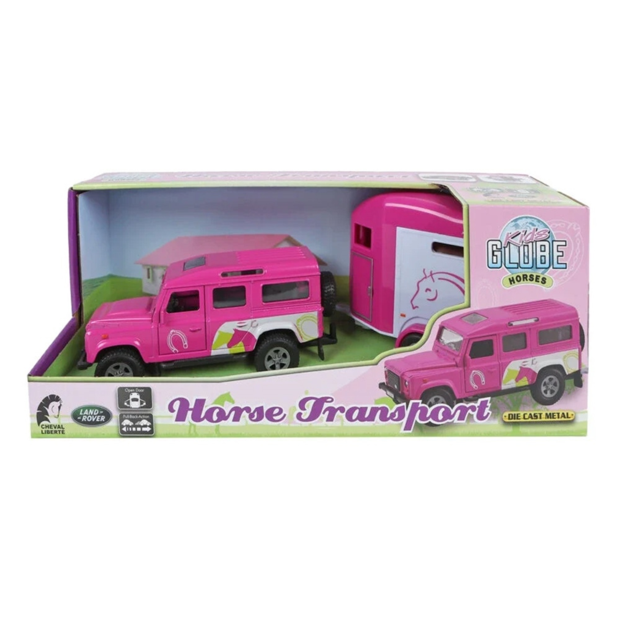 Pink Land Rover with Pink Horse Box
