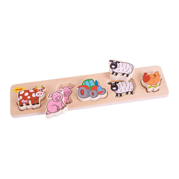 Bigjigs Chunky Lift & Match Farm Puzzle