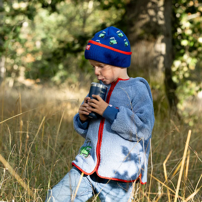 boy wearing the Tractor Ted Beanie 
