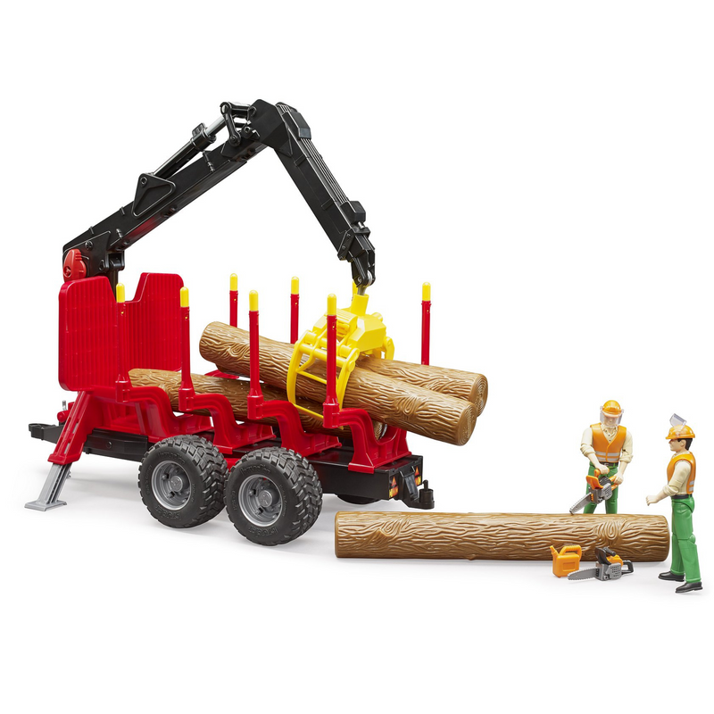 Bruder Toys Forestry Trailer with Loading Crane & Logs