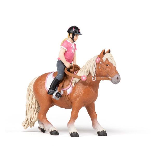 Child on Shetland Pony with Saddle