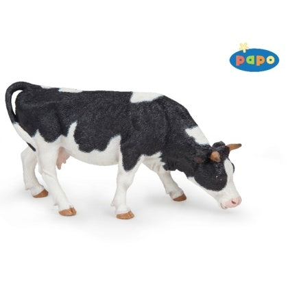 Papo 51150 Black and White Grazing Cow Farm Toy