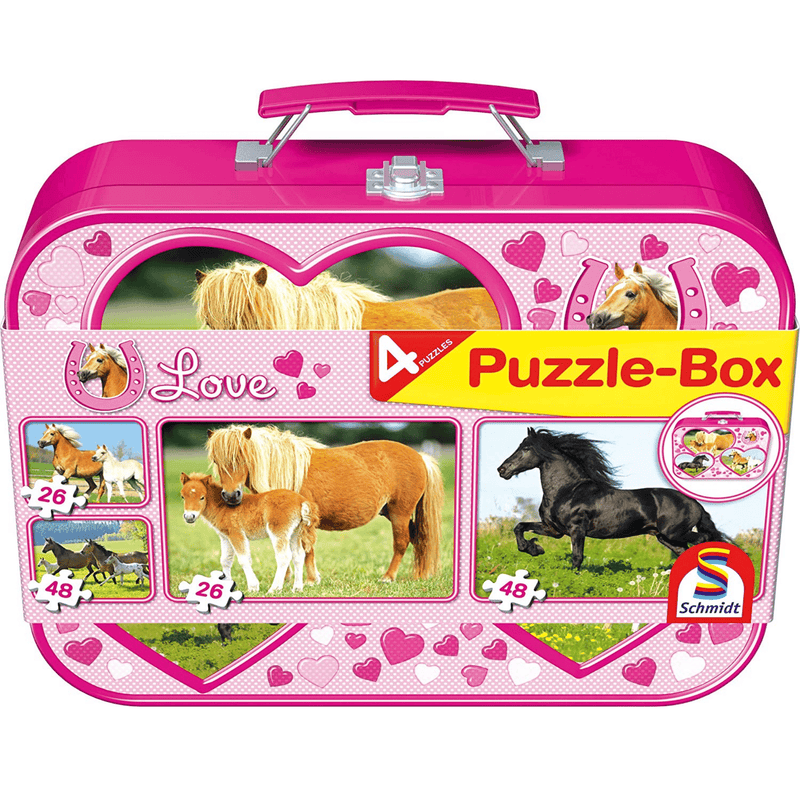 4 in 1 Keepsake Tin I Love Horses Jigsaw Puzzle