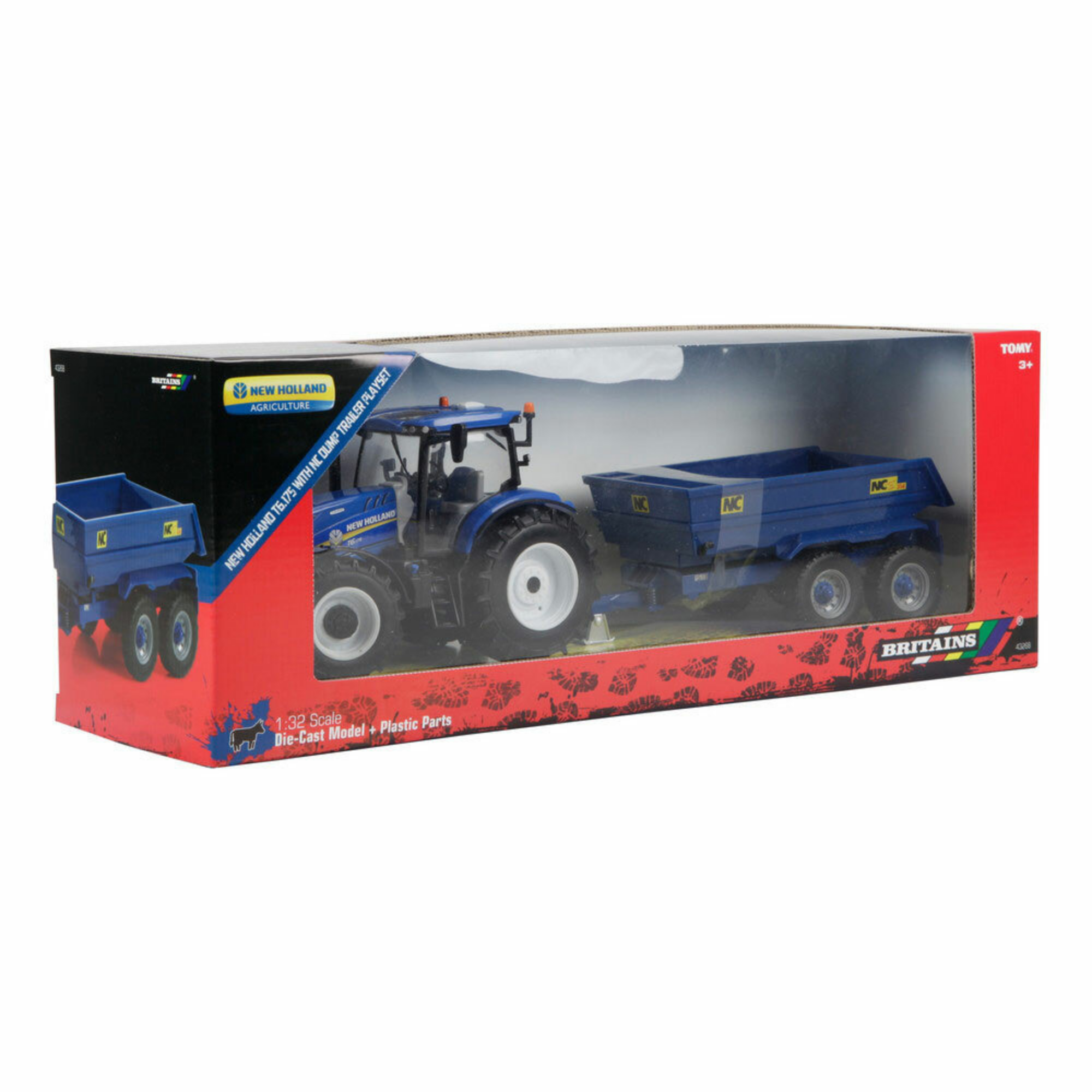 Britains Farm Toys New Holland T6 Tractor with Trailer